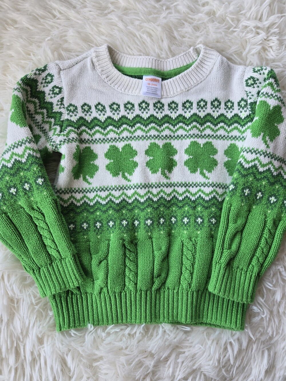 Gymboree 100% Cotton Luck Of The Irish Shamrock Pullover 18-24 Mos.